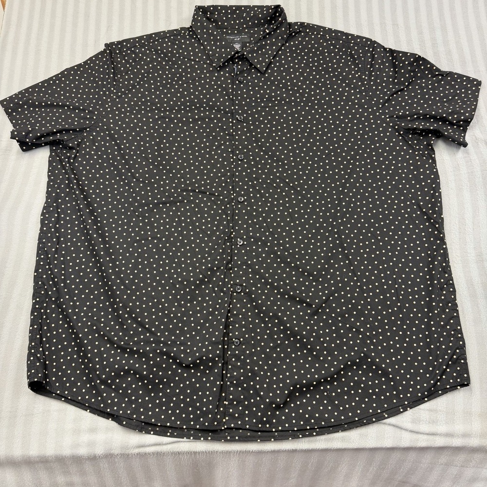 Shaquille O'Neal Shaq Short Sleeve Button Shirt Polka Dot Mens 4XLT
